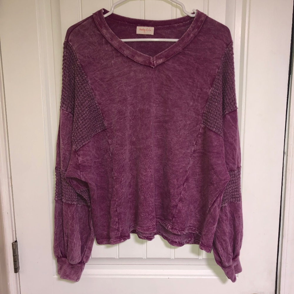 Hailey & Co magenta cropped shirt